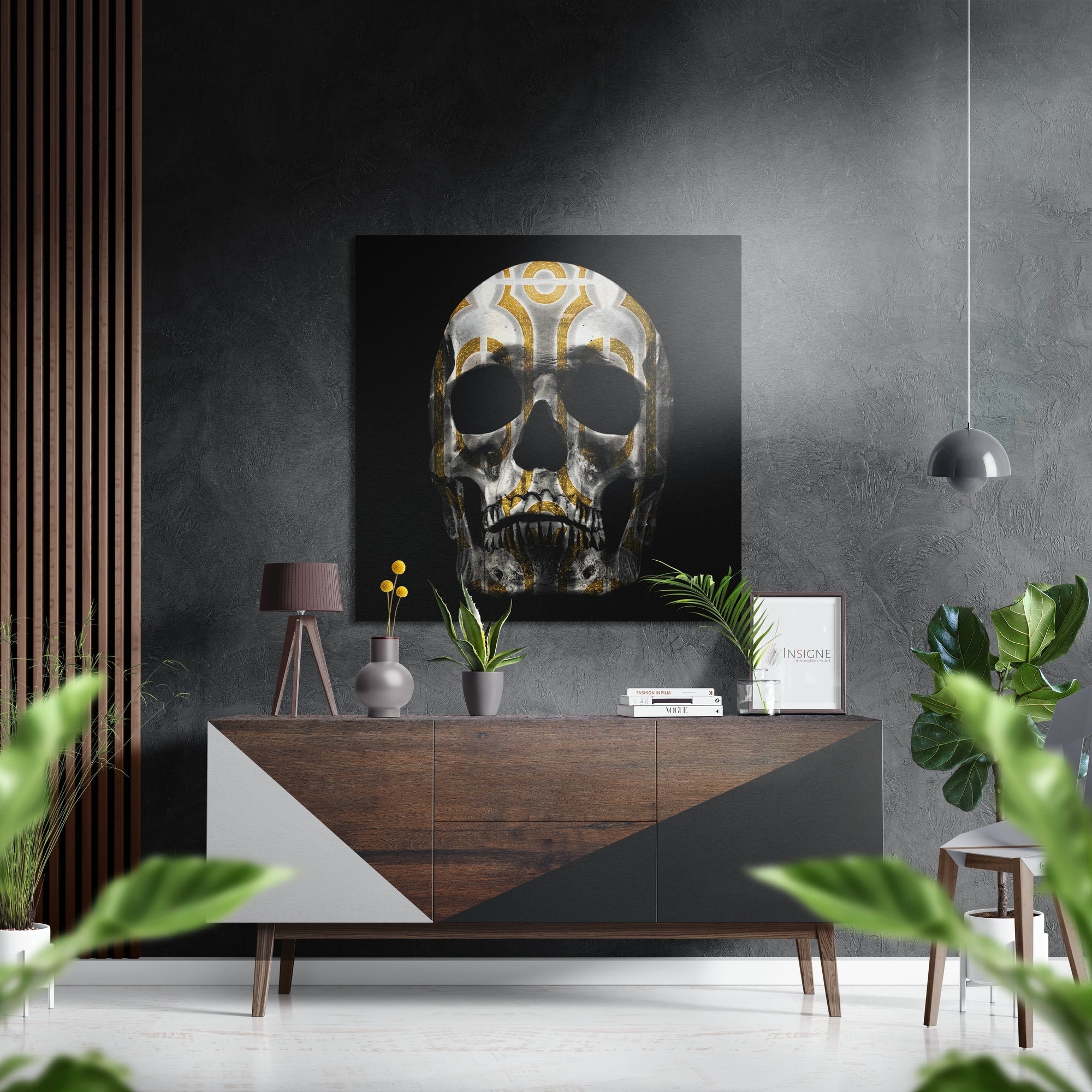Skull Brushed Aluminium Dibond Wall Art