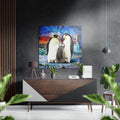 Penguin Family Brushed Aluminium Dibond Wall Art