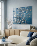 White Flowers Glass Wall Art