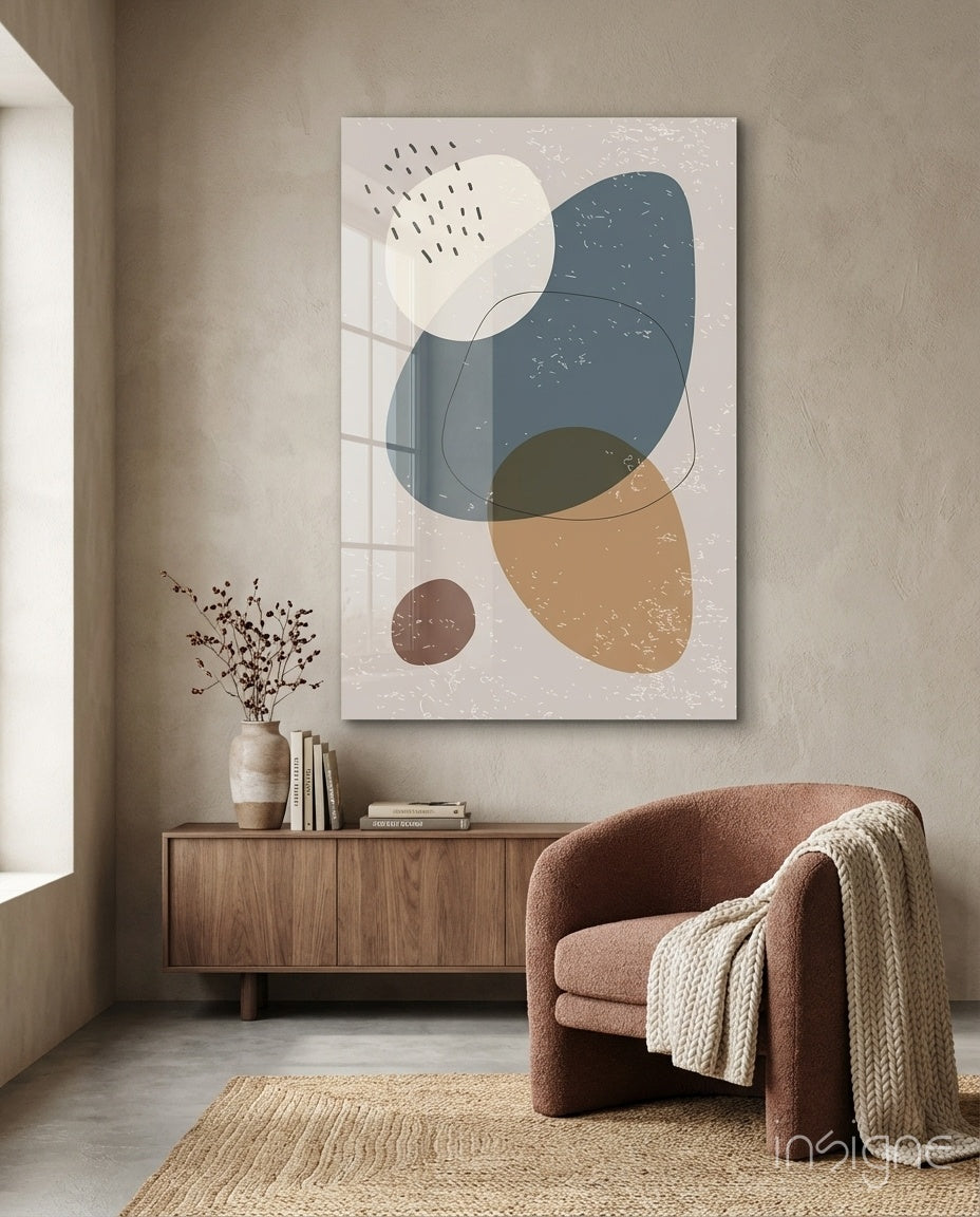 Abstract Shapes Glass Wall Art