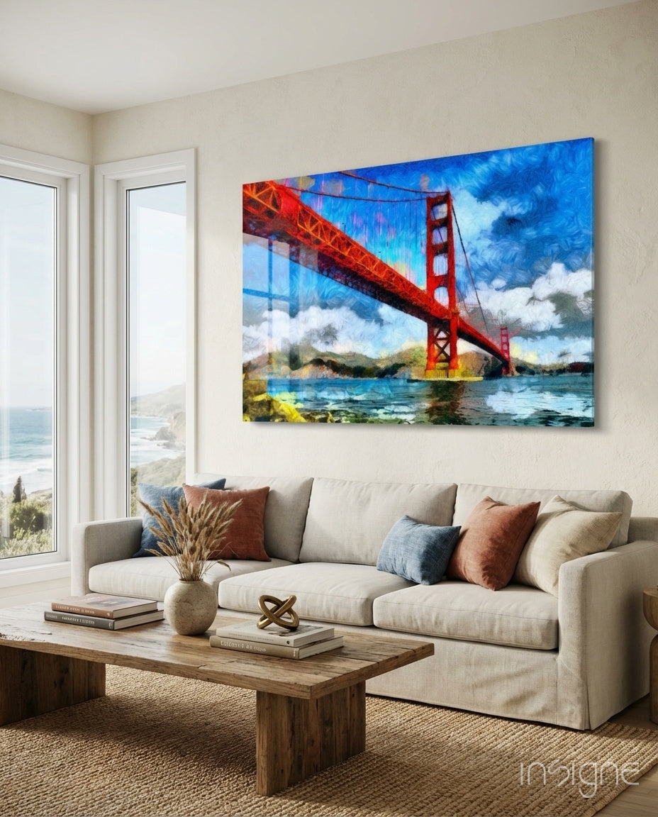 Golden Gate Bridge Glass Wall Art