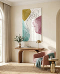 Abstract Shapes Glass Wall Art