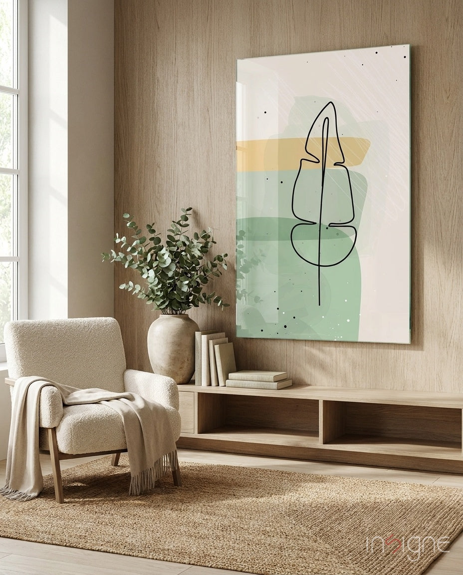 Abstract Shapes Glass Wall Art