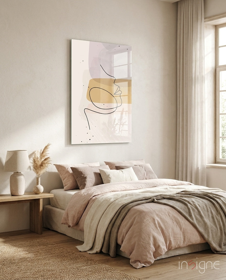 Abstract Shapes Glass Wall Art