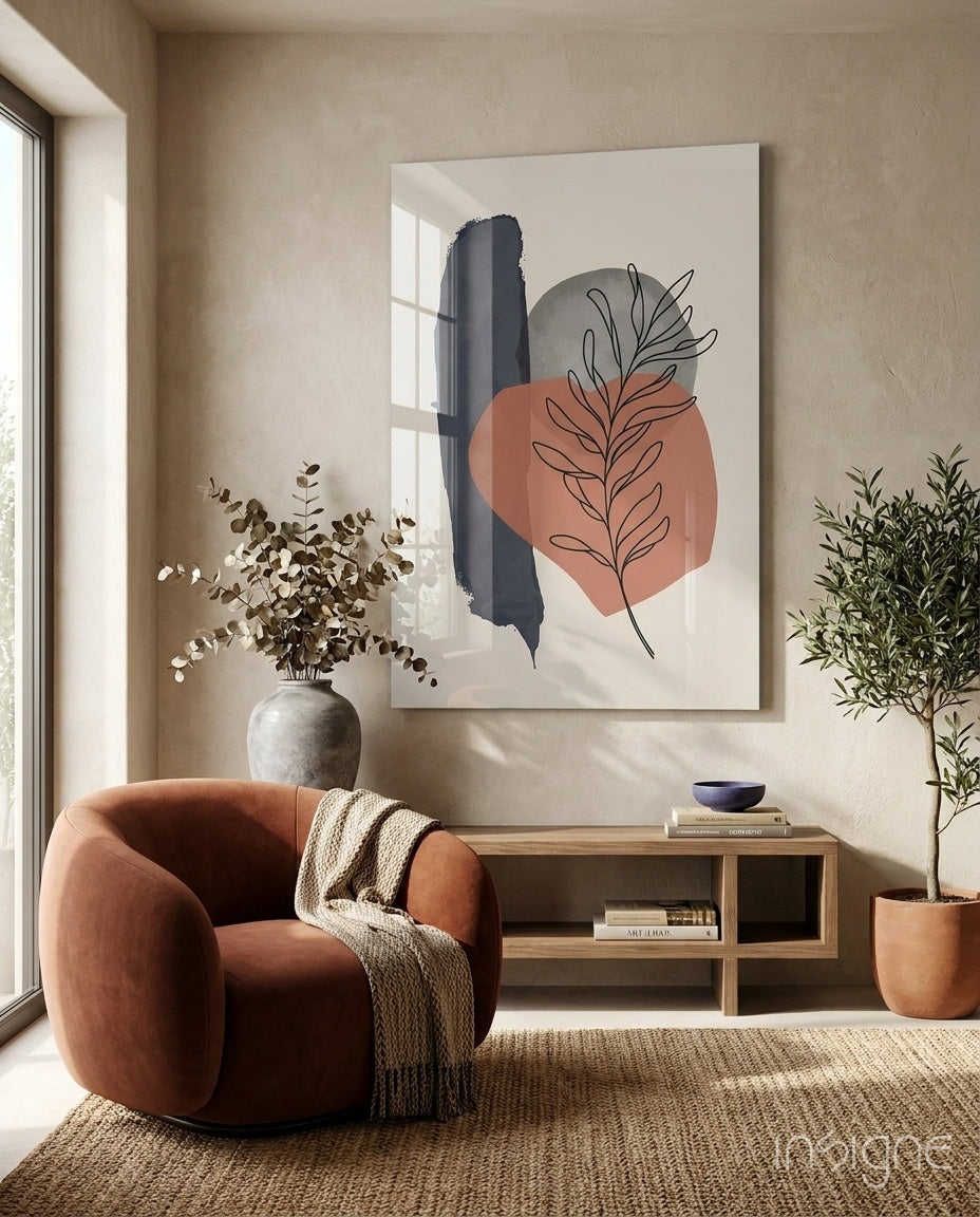 Abstract Shapes Glass Wall Art