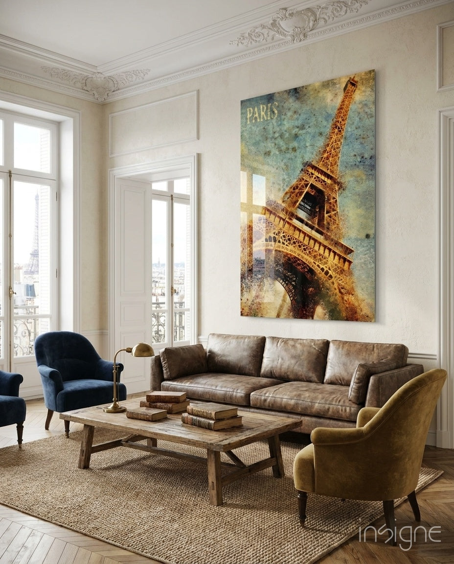 Eiffel Tower Glass Wall Art