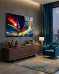 Colorful Space Glass Wall Art
