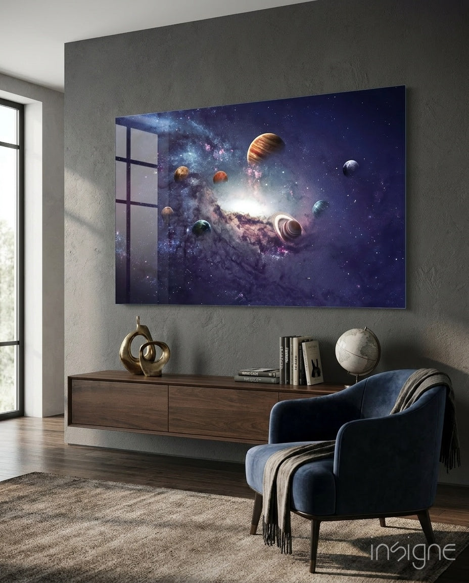 Planets Glass Wall Art