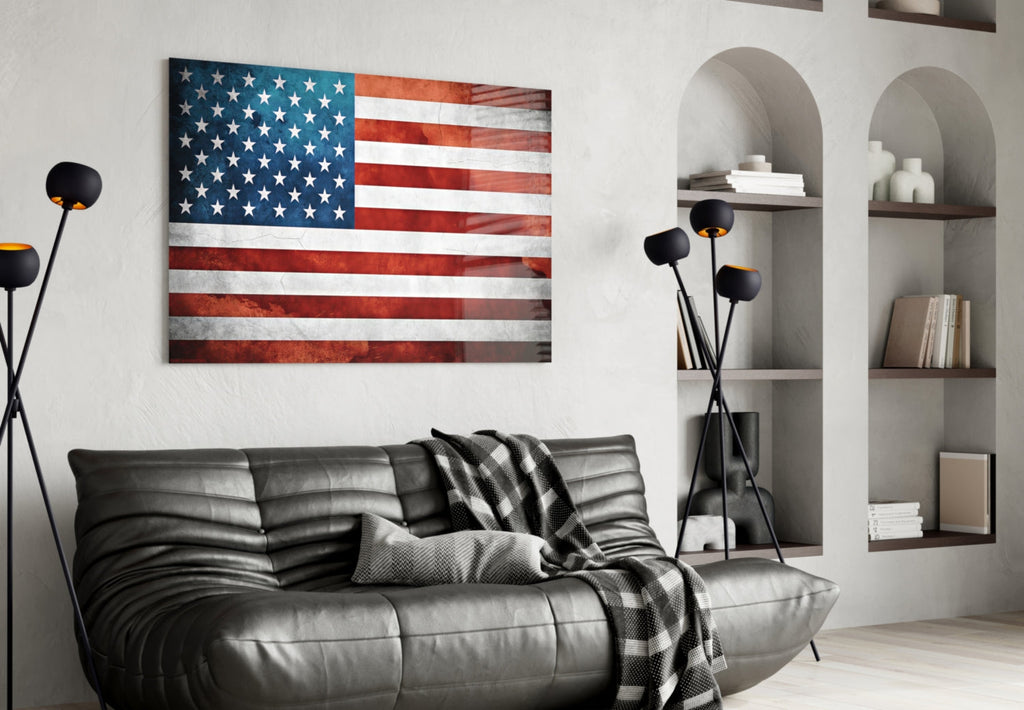 Flag of the United States Glass Wall Art