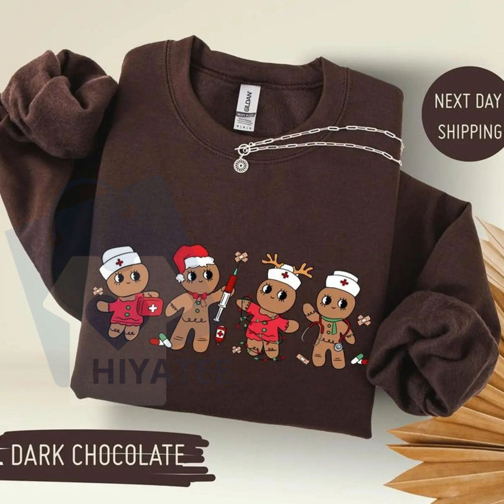 Christmas Nurse Gingerbread Sweatshirt: Trending Unisex Graphic, Casual Outfit, Perfect Xmas Gift For Men And Women