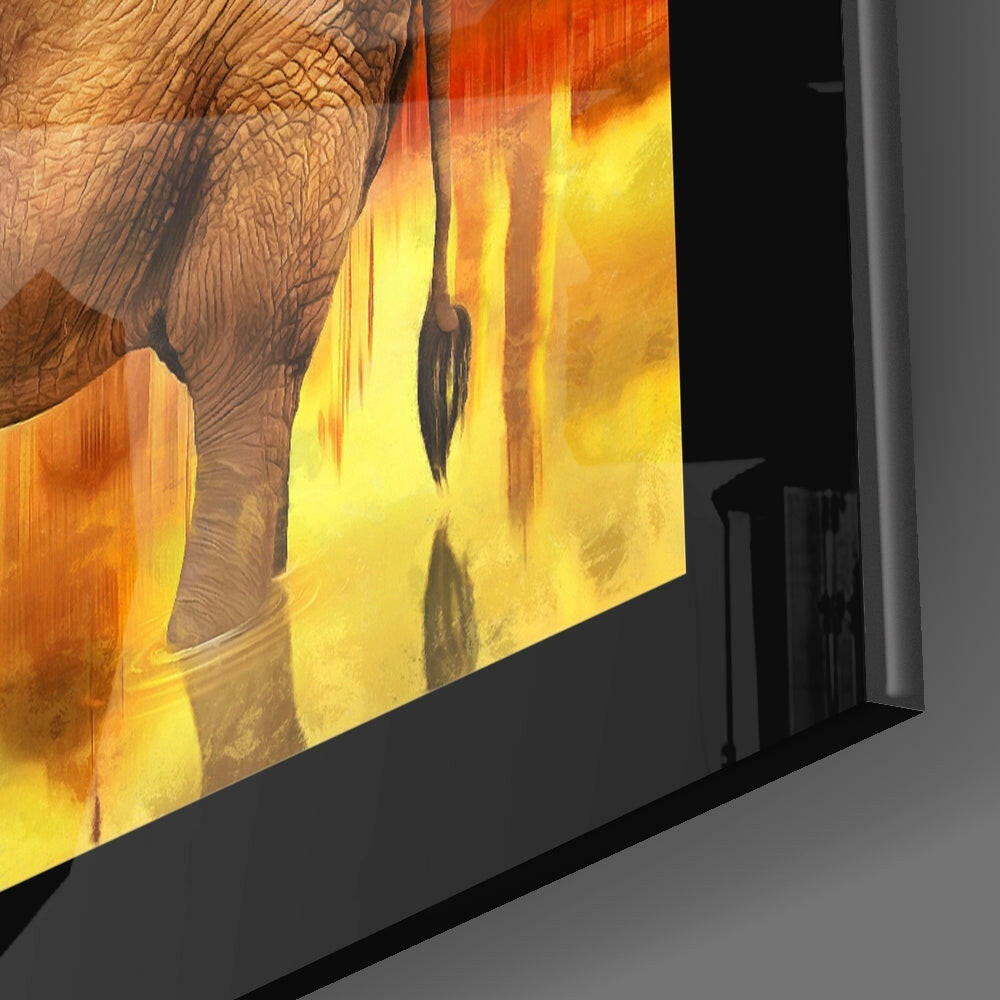 Elephant Glass Wall Art
