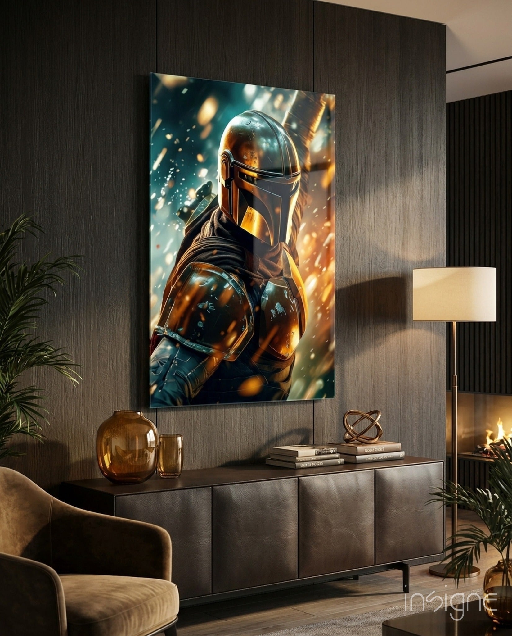Mandalorian Glass Wall Art|| Designer's Collection