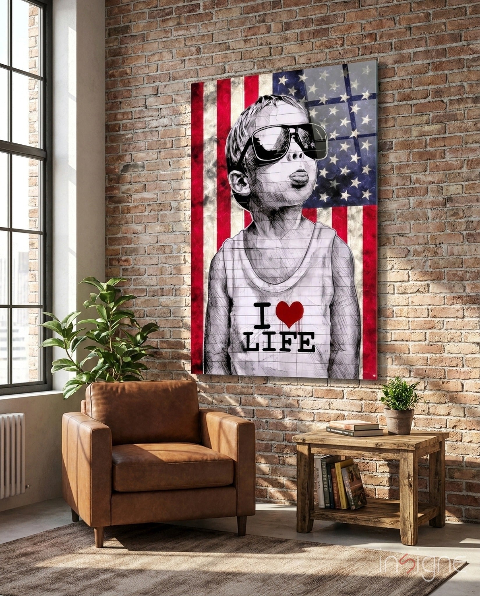 I Love Life Glass Wall Art || Designer Collection