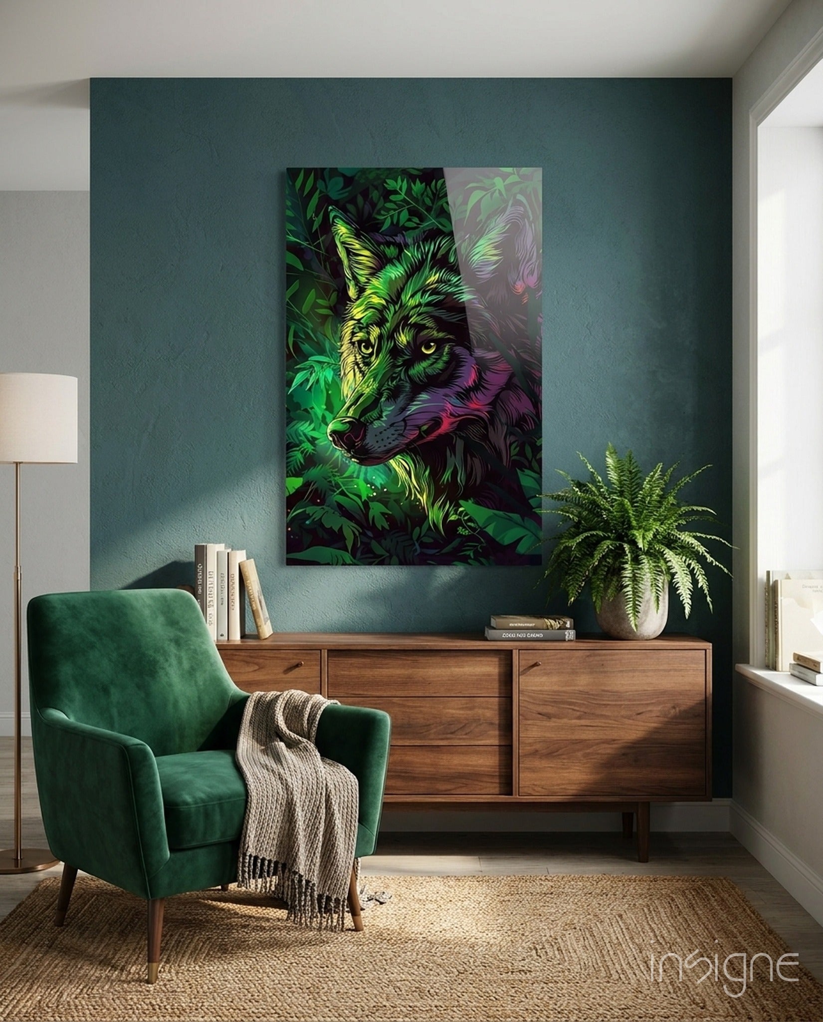 Wolf Glass Wall Art || Designer Collection