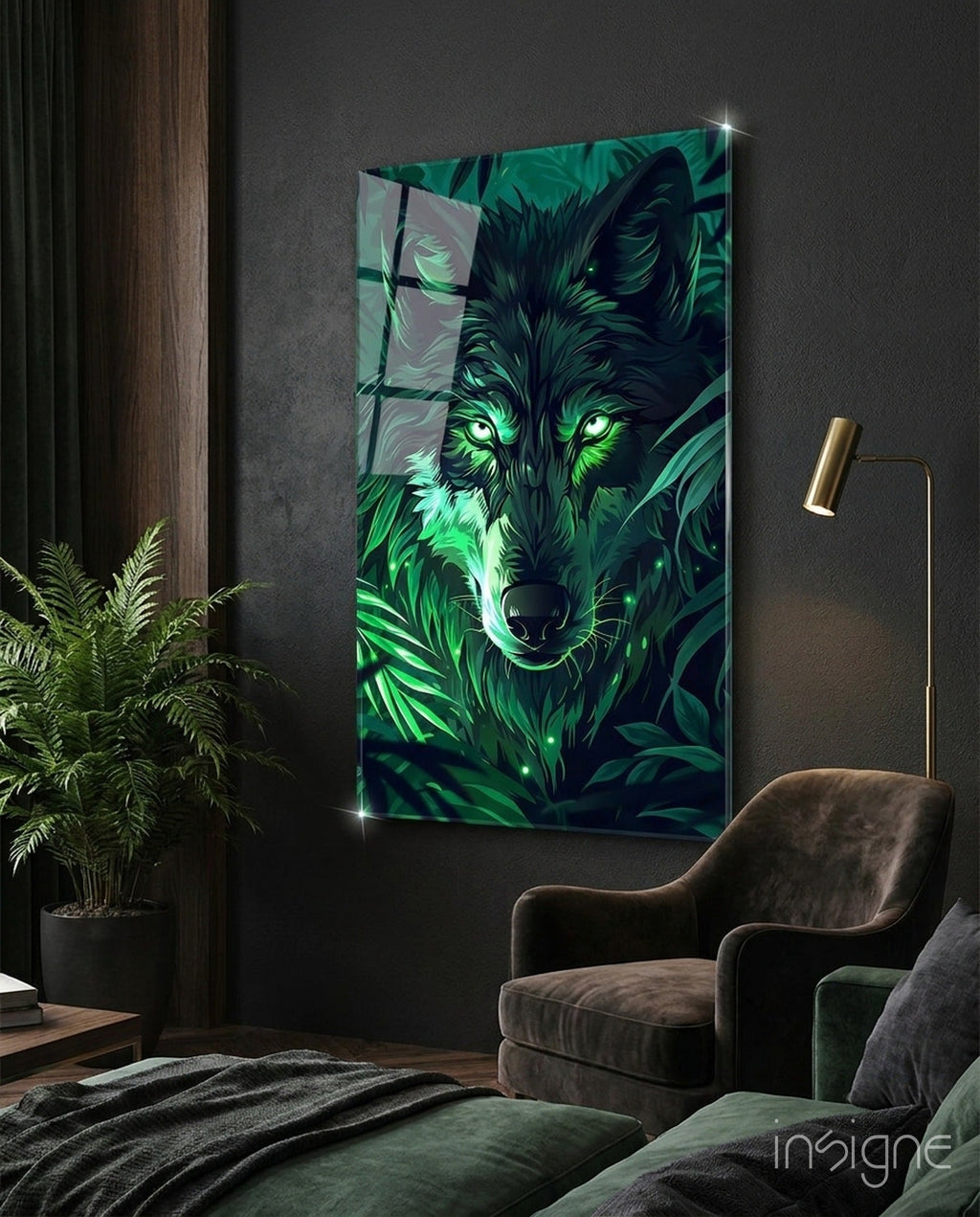 Wolf Glass Wall Art || Designer Collection