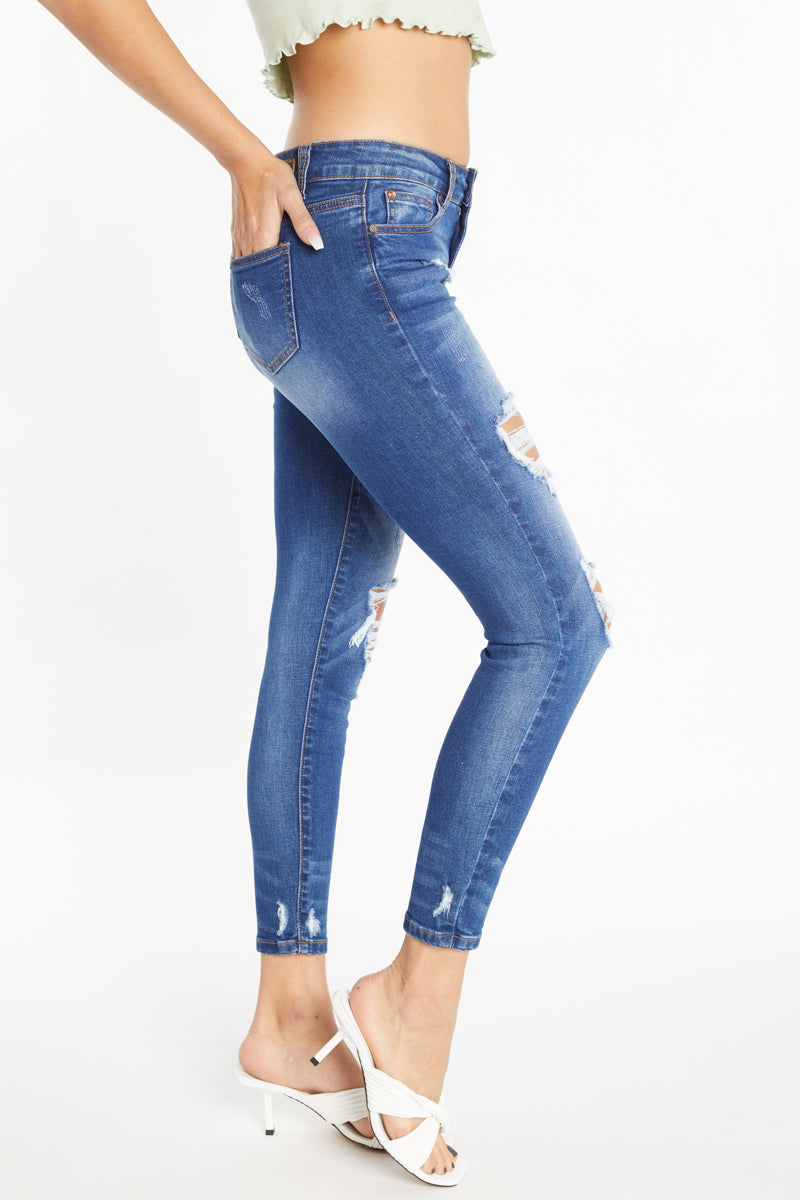 Destructed Ankle Skinny Jeans