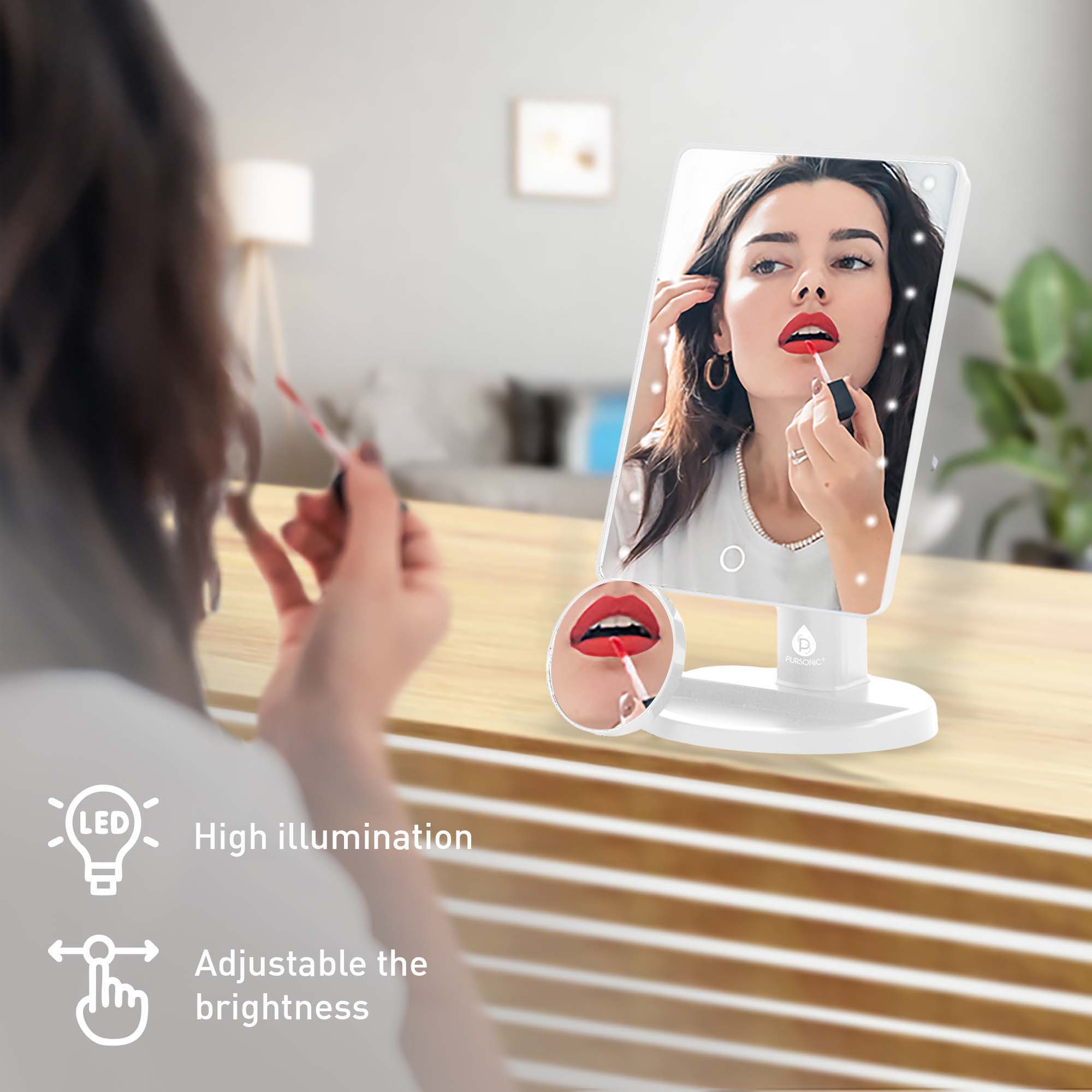 Reusable Makeup Remover Cloths, Finger Beauty Blenders & LED Vanity Mirror