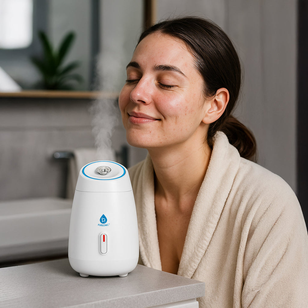 Glow & Go Skincare Essentials Bundle: Nano Facial Steamer + Clean Facial Towels