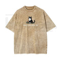 Funny Cat Meme Vintage Washed T-Shirt – “Rage Consumes Me” Oversized Cotton Graphic Tee