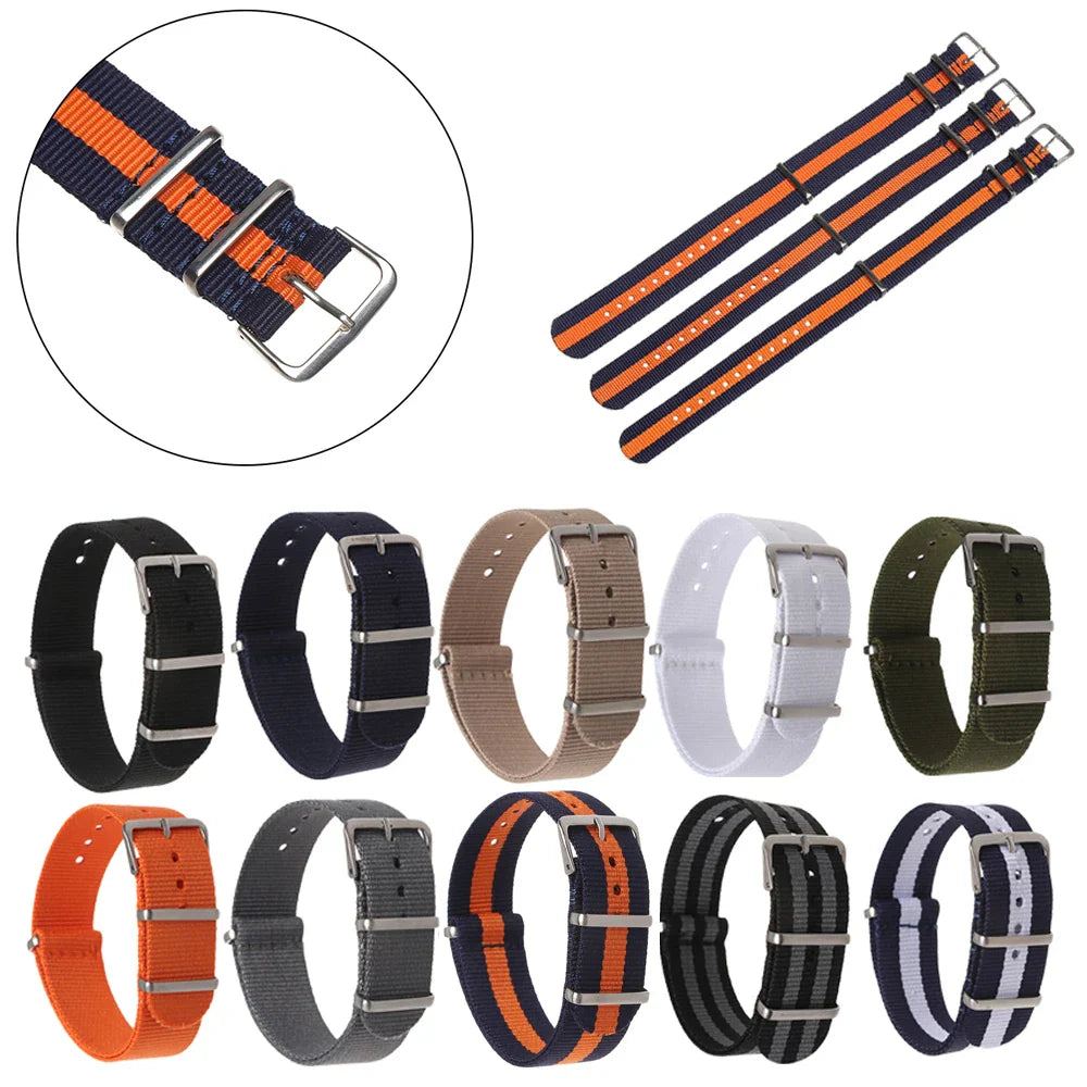 Polar Nylon Watch Band - Weaving Sport Loop, Adjustable, Heavy Duty Strap