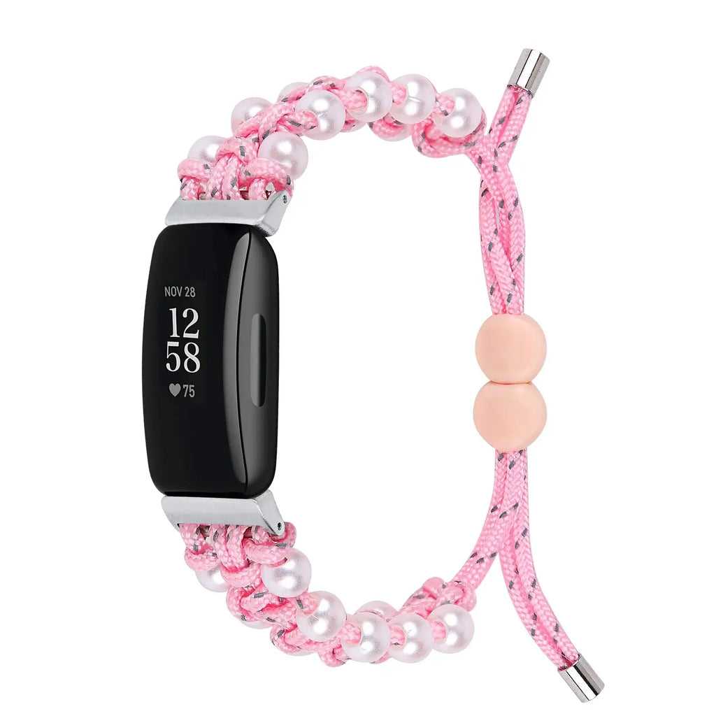 Fitbit Inspire 3, 2, 1, HR Braided Bead Band - Stylish Strap