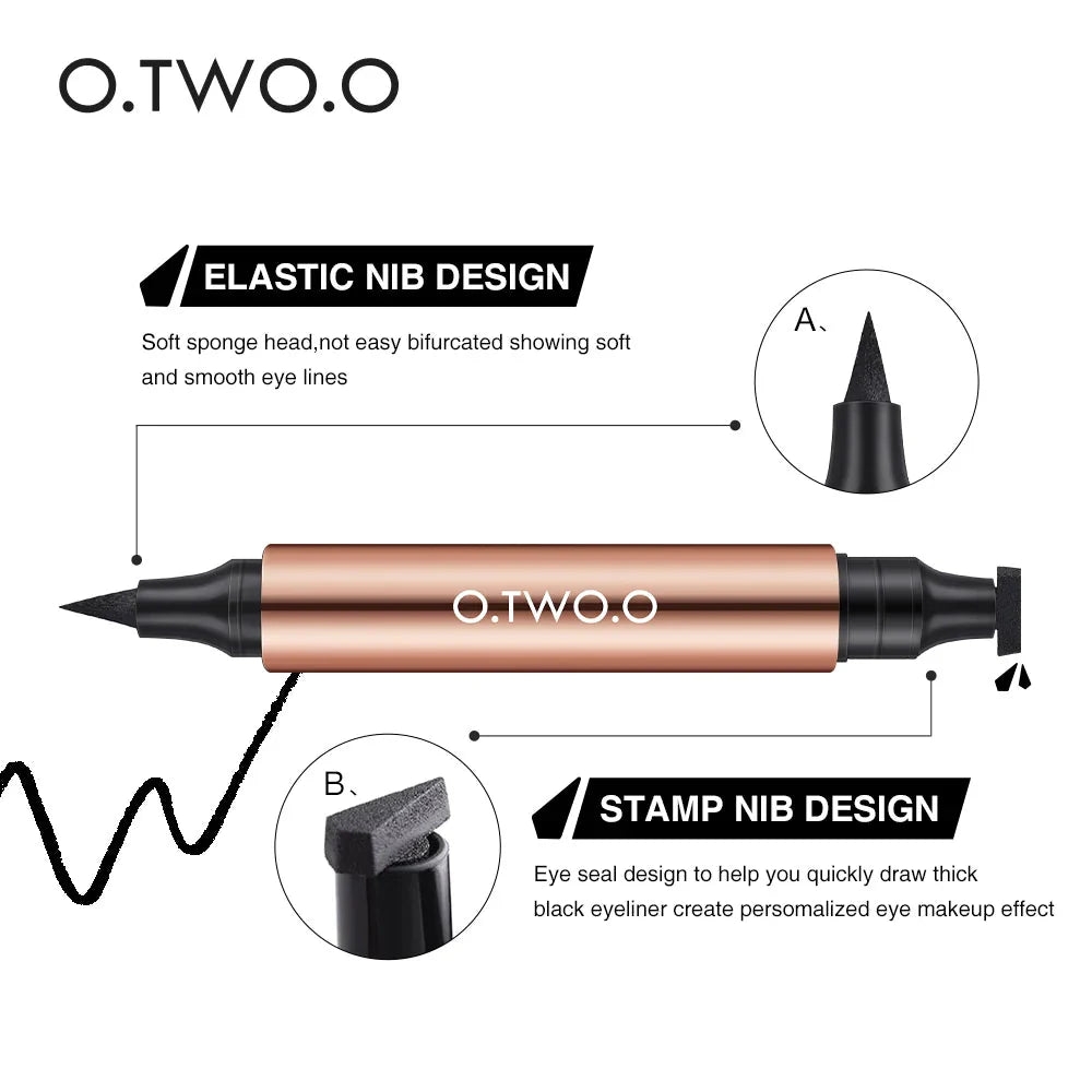 O.TWO.O Black Eyeliner Stamp Pen Waterproof Fast Dry Eye Liner