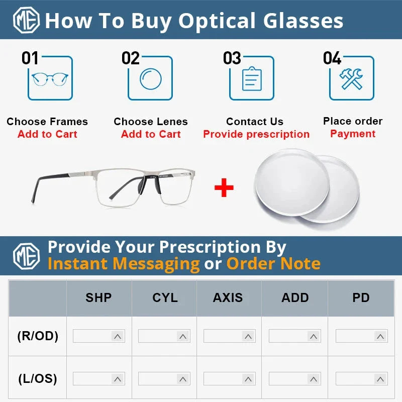 MERRYS DESIGN Men’s Titanium Glasses – Ultralight Square Prescription Frame