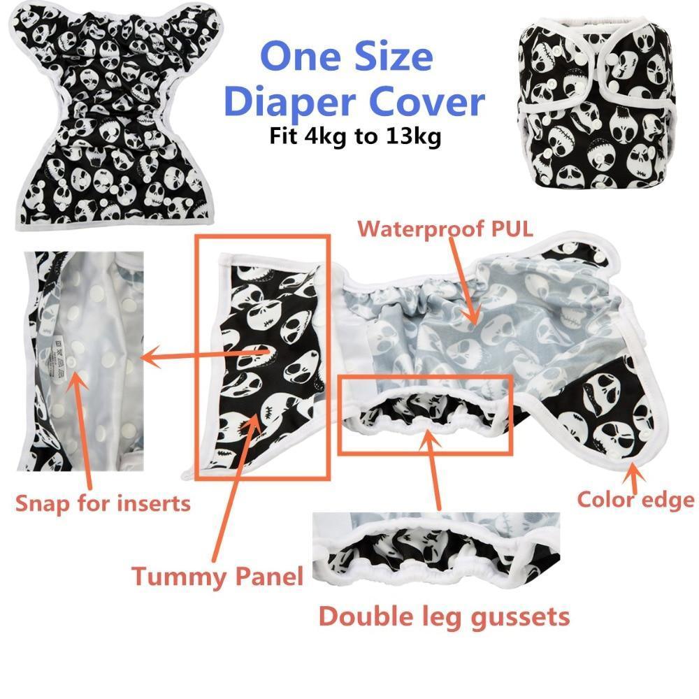 Baby Girl Pink One Size Cloth Diaper Cover Comfortable Nappy With Double Gusset Cartoon Designs Baby Boys Diapers