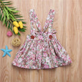 Luxury Modern Summer Fashion Toddler Kids Baby Girls Floral Printing Sleeveless Clothes Party  Strap Tutu Dress For Girls