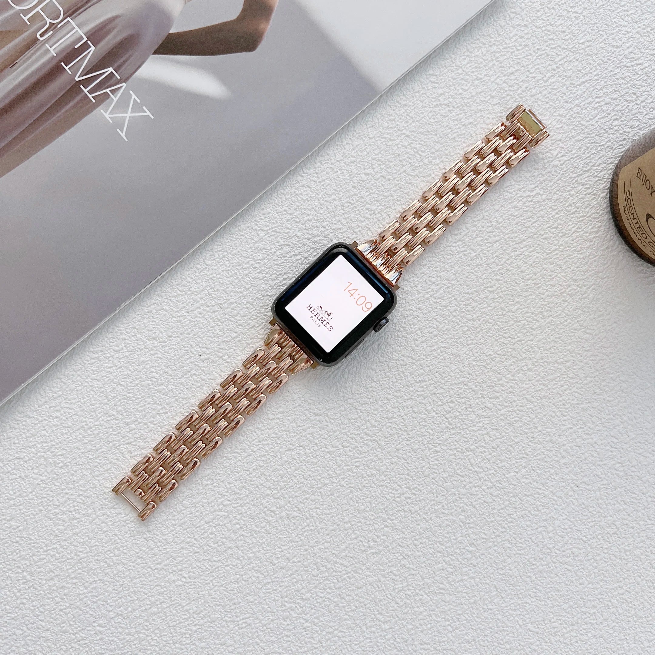 Apple Watch Stainless Steel Band - Luxury Diamond Design