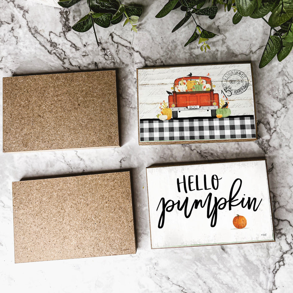 Hello Pumpkin Rustic Wood Sign 6x4 Fall Home Decor Off White Black Script