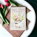 Fresh Tulips Wooden Block Sign Spring Summer Farmhouse Floral Home Decor Rustic Shelf Sitter