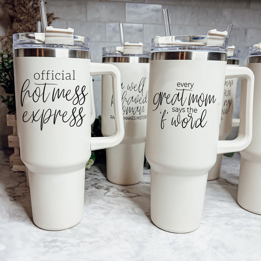 Hot Mess 40oz Tumbler With Lid And Straw - Insulated Travel Cup