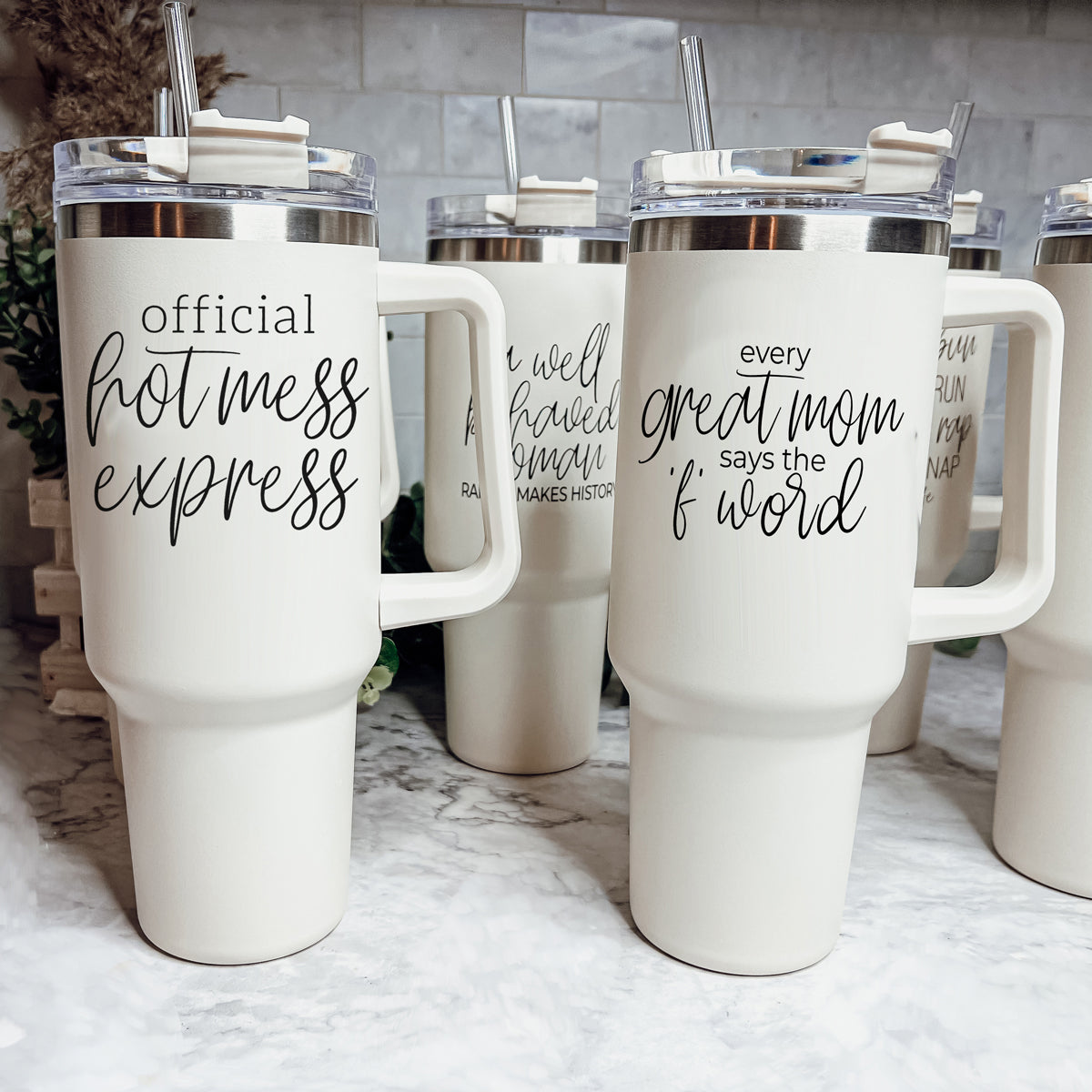 Hot Mess 40oz Tumbler With Lid And Straw - Insulated Travel Cup