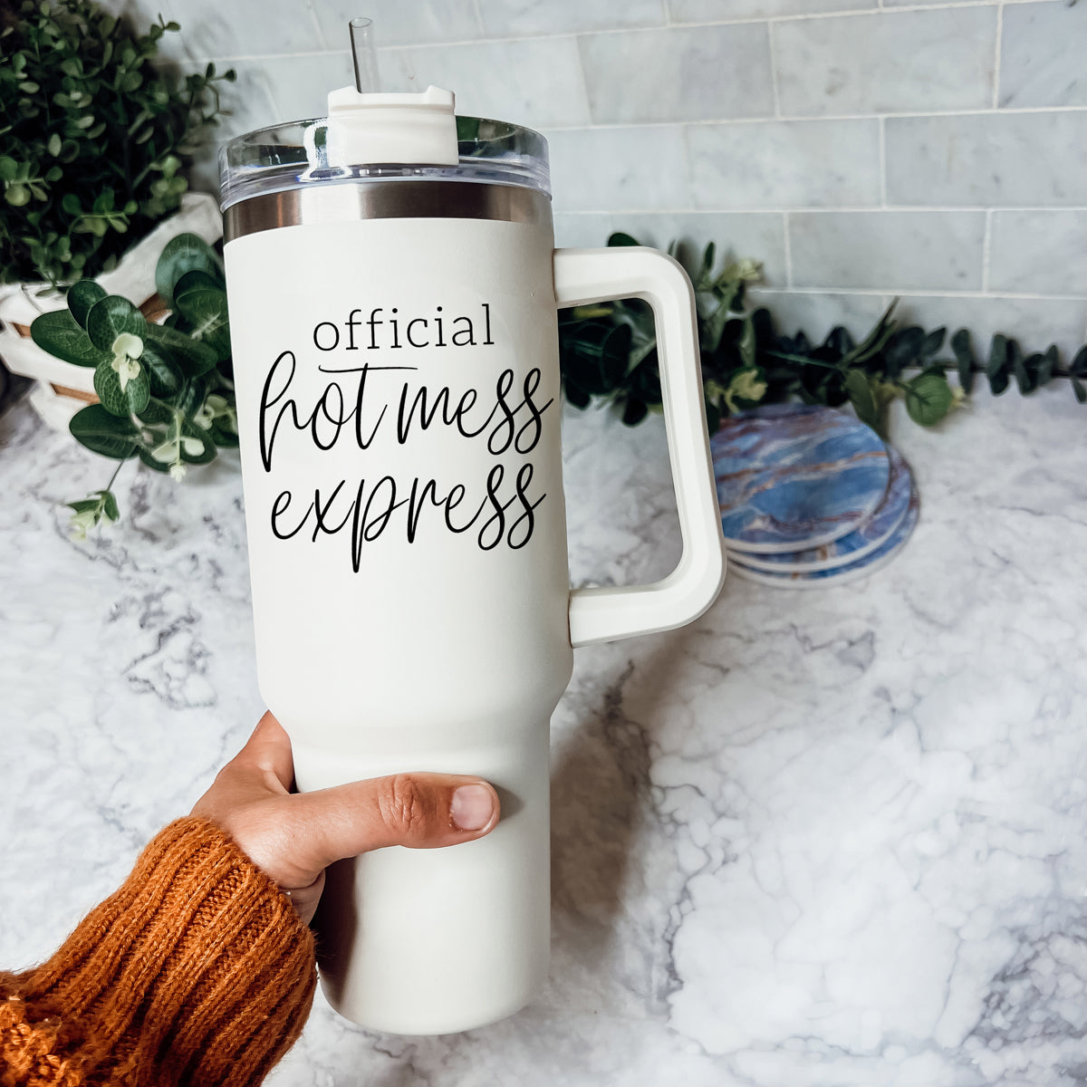 Hot Mess 40oz Tumbler With Lid And Straw - Insulated Travel Cup