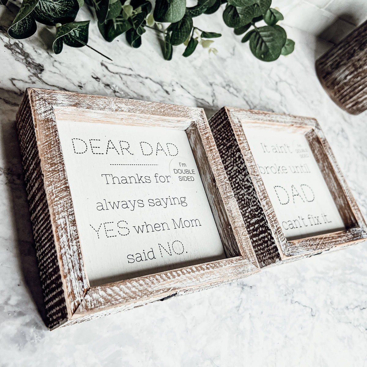 Dad Said Yes Double Sided 6 Inch Wooden Framed Sign Wedding Proposal Photo Prop Keepsake
