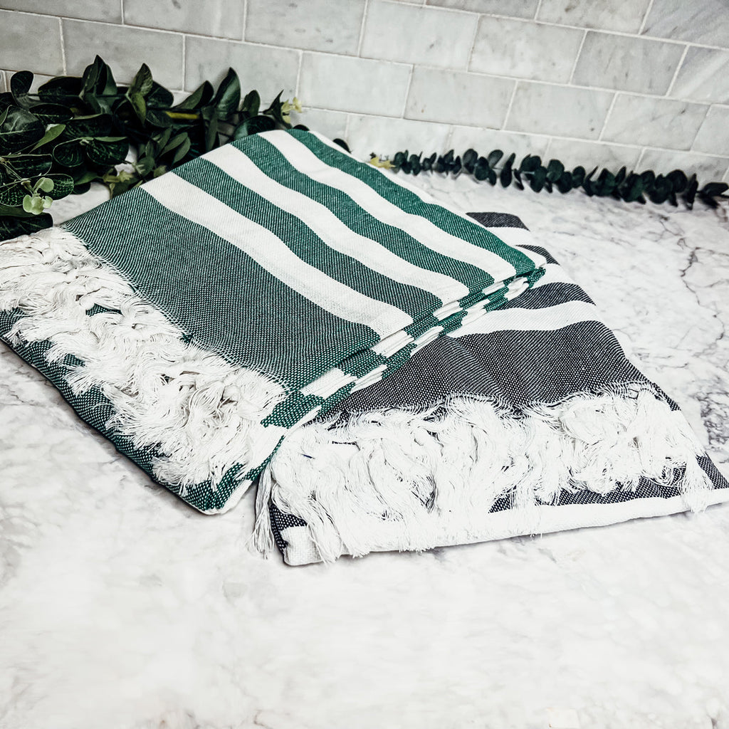 Turkish Cotton Towel 180 GSM Lightweight Peshtemal Beach Towel Striped