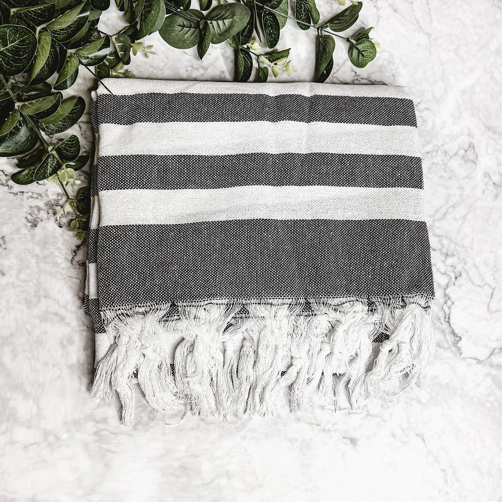 Turkish Cotton Towel 180 GSM Lightweight Peshtemal Beach Towel Striped