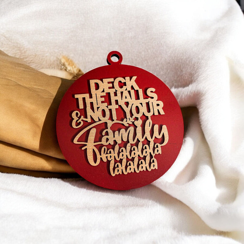 Imperfect Deck The Halls 3D Handcrafted Wooden Christmas Ornaments Set Limited Edition Hanging Decor