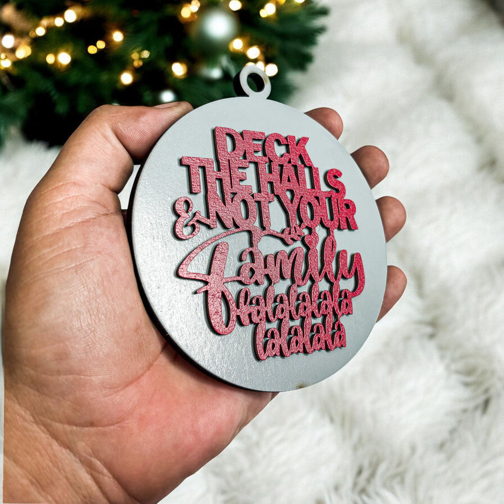 Imperfect Deck The Halls 3D Handcrafted Wooden Christmas Ornaments Set Limited Edition Hanging Decor