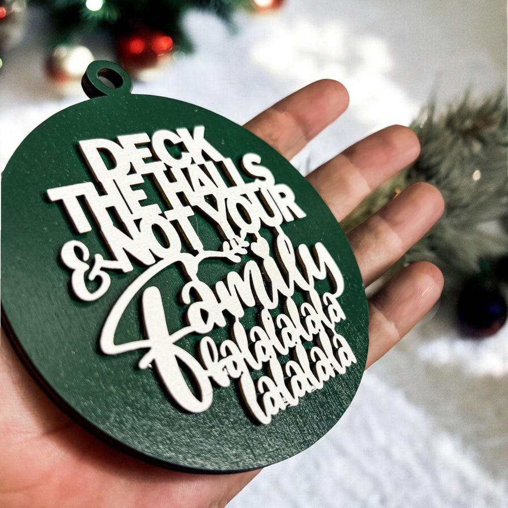 Imperfect Deck The Halls 3D Handcrafted Wooden Christmas Ornaments Set Limited Edition Hanging Decor