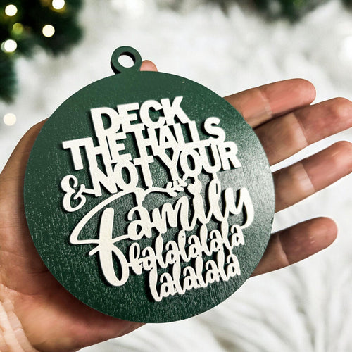 Imperfect Deck The Halls 3D Handcrafted Wooden Christmas Ornaments Set Limited Edition Hanging Decor