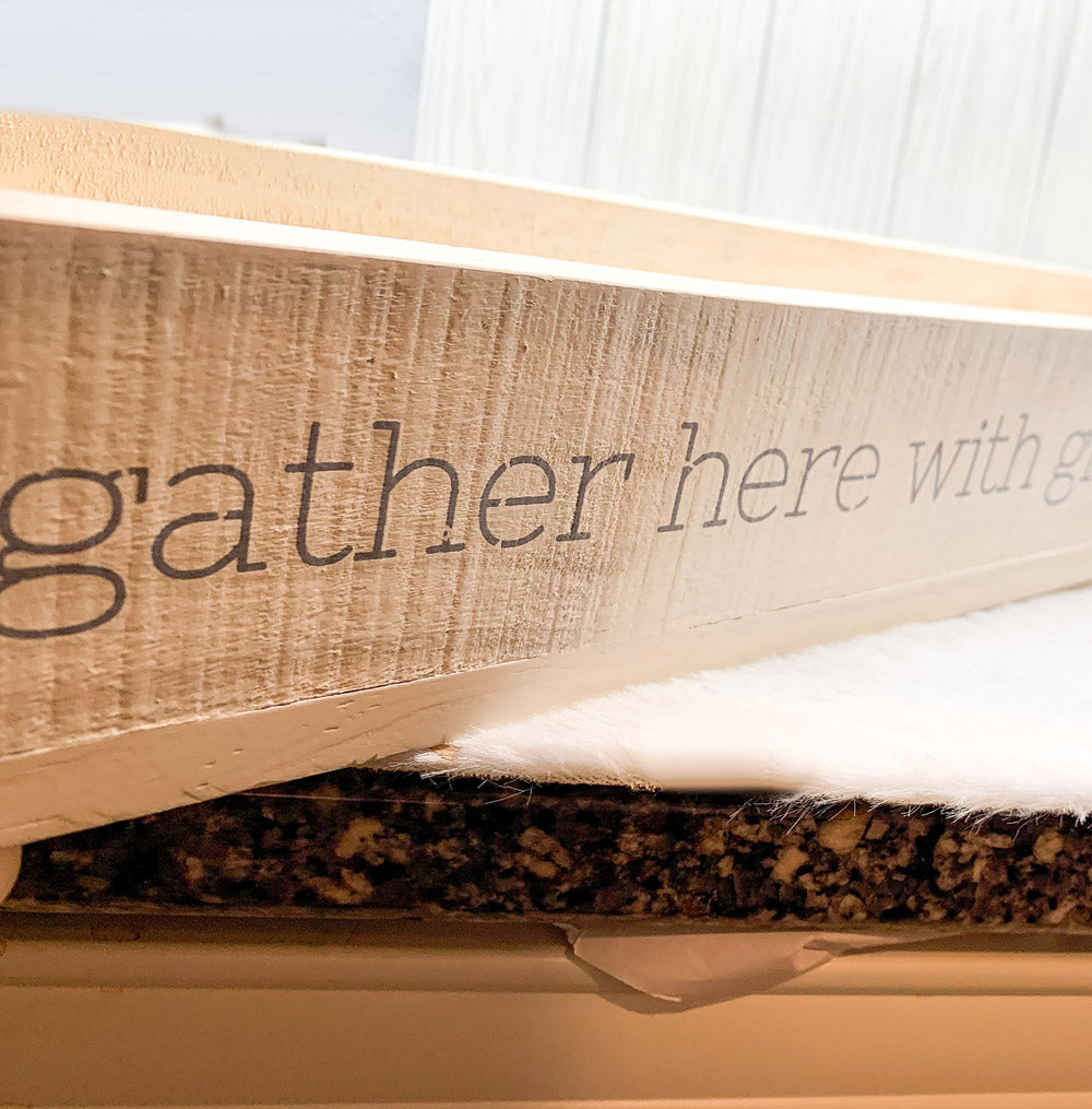 Gather Wooden Tray Long Box Centerpiece 20x12 Rustic Handmade Planter Decorative Storage