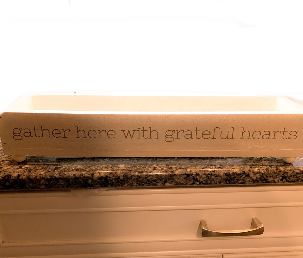 Gather Wooden Tray Long Box Centerpiece 20x12 Rustic Handmade Planter Decorative Storage
