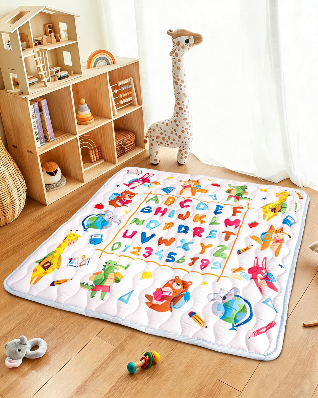 Beavtaens Baby Play Mat & Picnic Blanket with Numbers – 50"x50" – Anti-Slip – Machine Washable