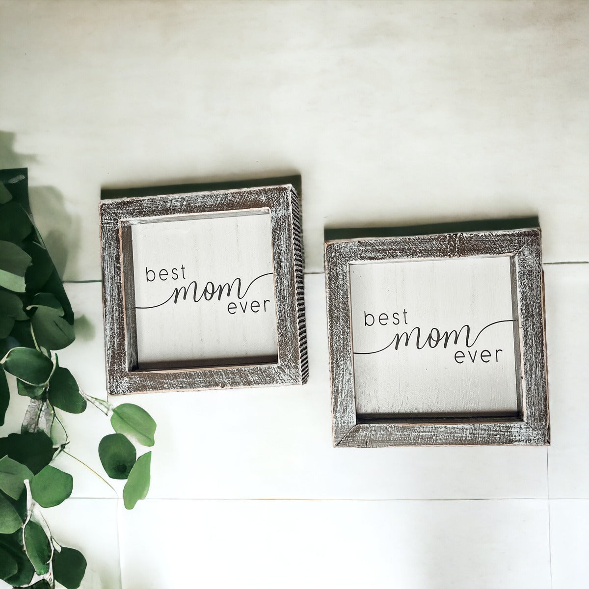 Best Mom Ever 5 Inch Wooden Wall Sign With Sentimental Quote Rustic Home Decor Gift