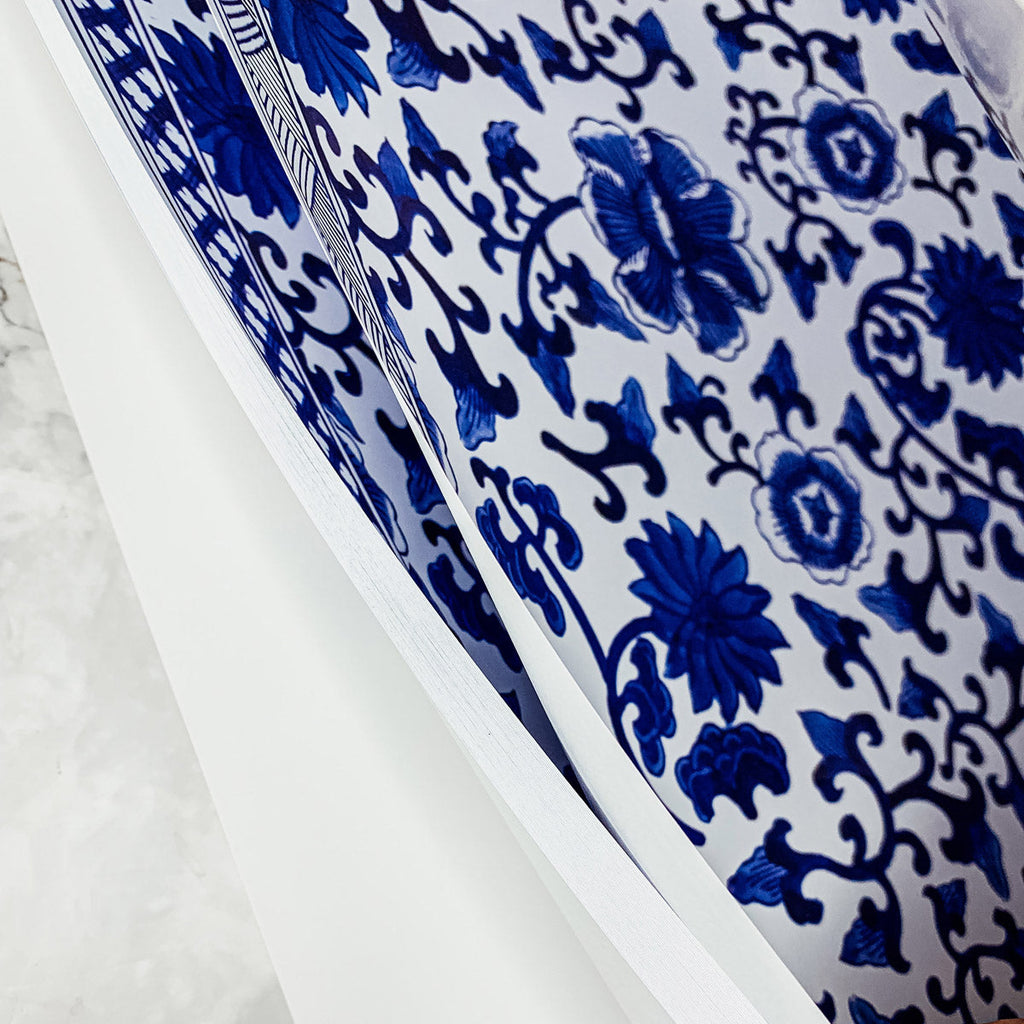 Chinoiserie Placemats Set Of 4 - Elegant Asian Floral Vinyl Placemats, Easy