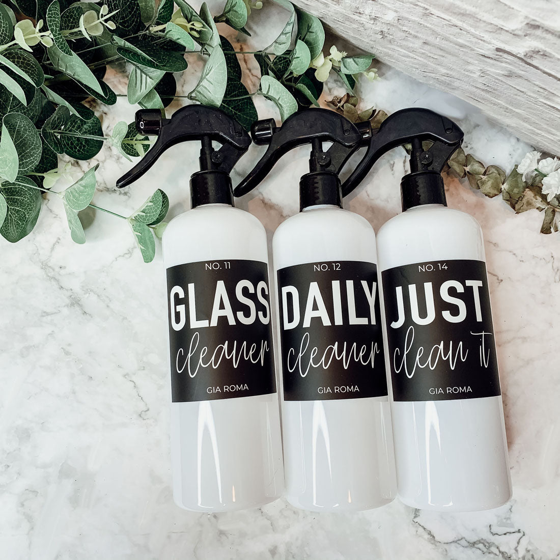16oz Plastic Spray Bottles With White Or Black Waterproof Labels