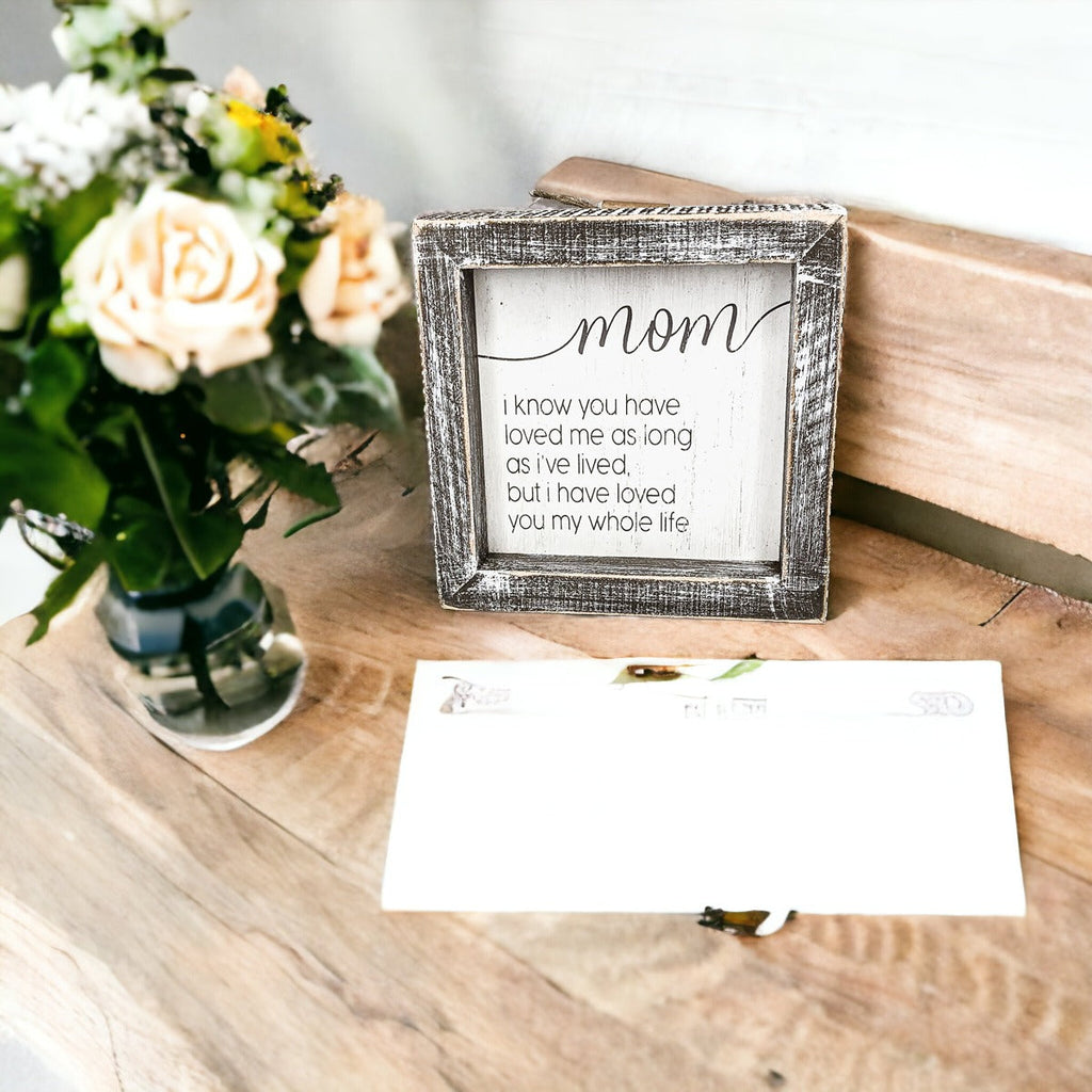 Sentimental 5 Inch Wooden Wall Sign For Mom My Whole Life Quote Decor Gift For Mother