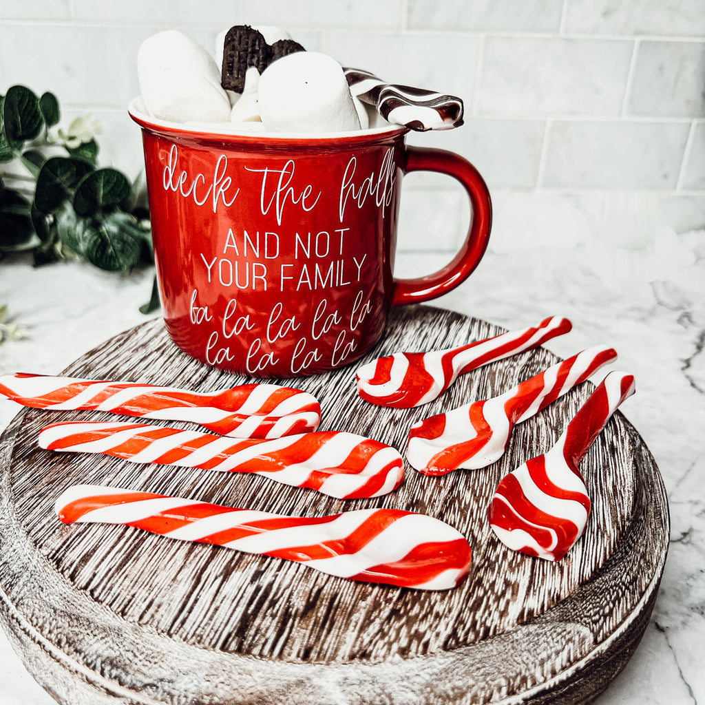 Edible Spoons 3 Flavors Peppermint Cinnamon Hot Cocoa Holiday Party Treats